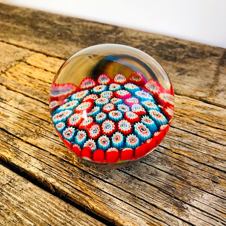 Glass Millefiori Paperweight Made in Italy Art Glass Etsy