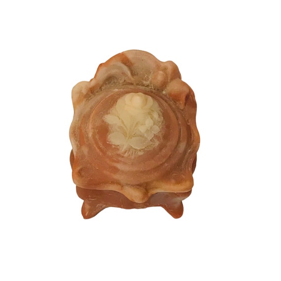 Incolay Stone Pink Rose Ring Jewelry Box Jeweller… - image 2