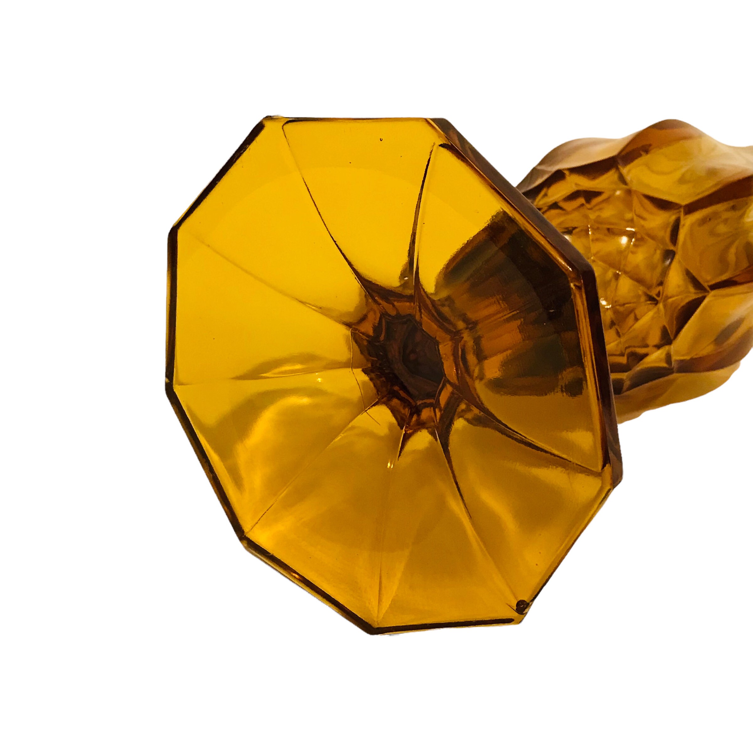 LE Smith Dominion Yellow Amber Glass Swung Vase Midcentury Etsy