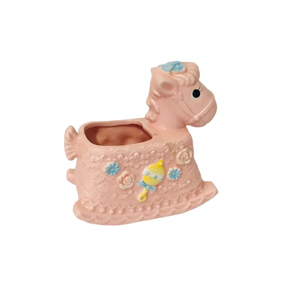 Napcoware Japan Ceramic Rocking Horse Planter 322 Nursery Decor