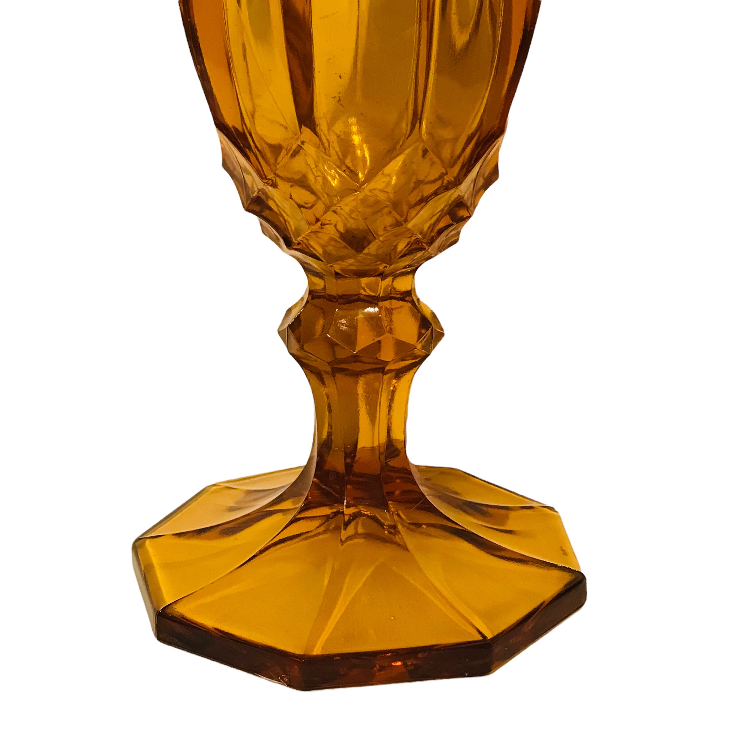 LE Smith Dominion Yellow Amber Glass Swung Vase Midcentury Etsy