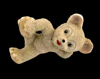 Figurine d'ours texturée en sucre, Japon Mid-Century MCM Decor