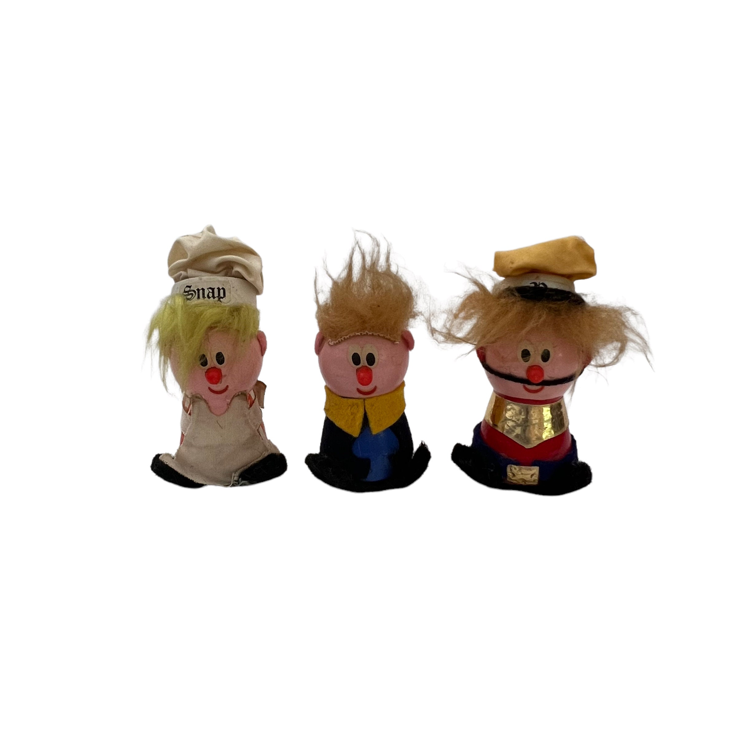 Kellogg's Snap Crackle and Pop Dolls Vintage 1972 Wooden