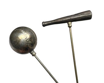 Baseball and Bat Hat Pins Antique 1900s SCARCE