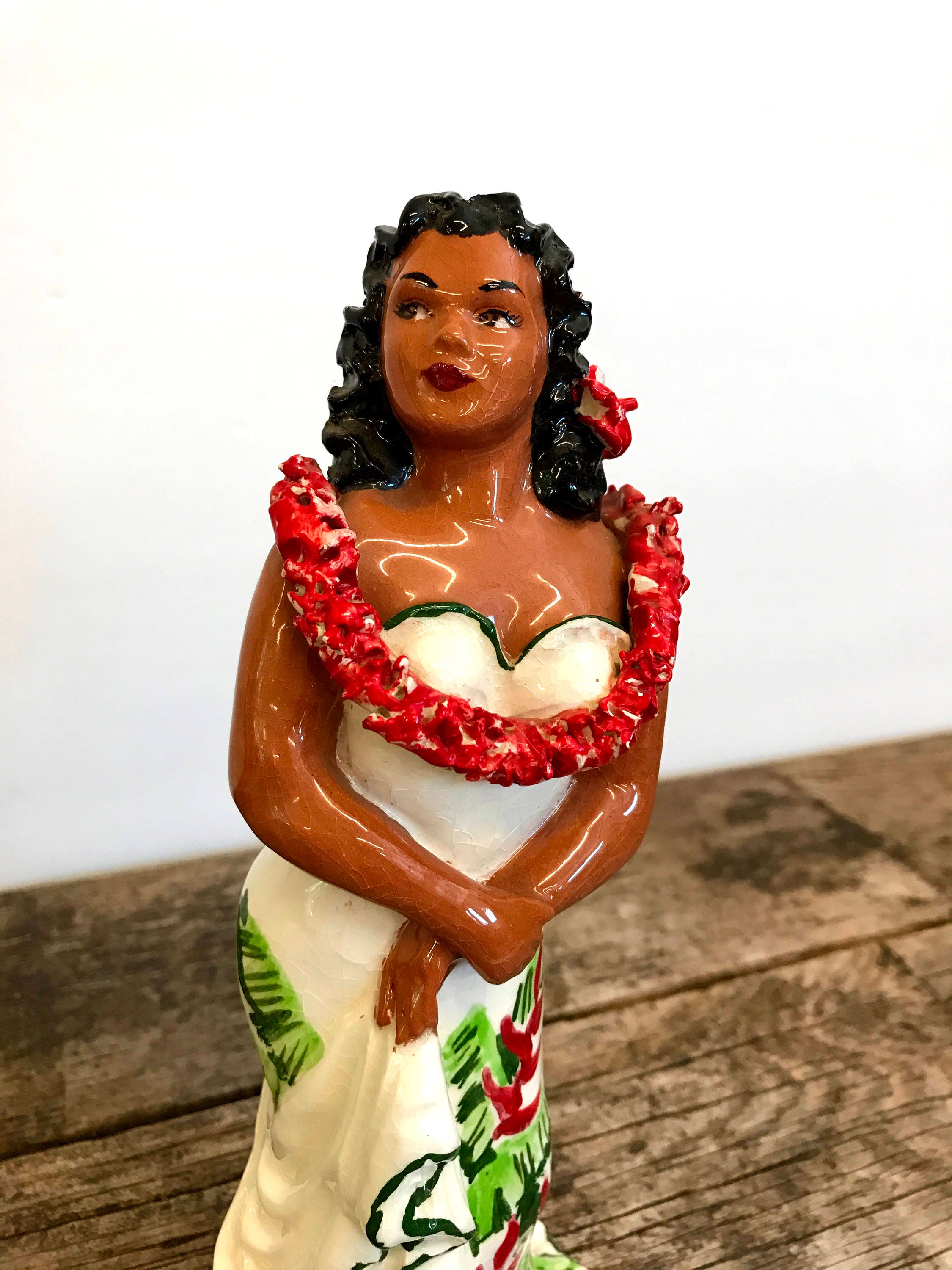 RESERVED Hawaiian Julene Figurine Native Girl 1950s Ceramic 