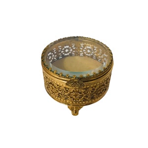 Stylebuilt Jewelry Trinket Casket Box Vanity Tray Accessory 24k Gold Ormolu