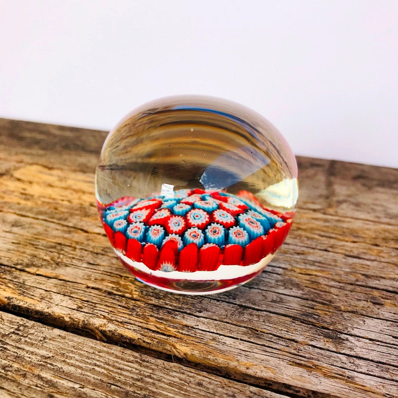 Glass Millefiori Paperweight Made in Italy Art Glass Etsy