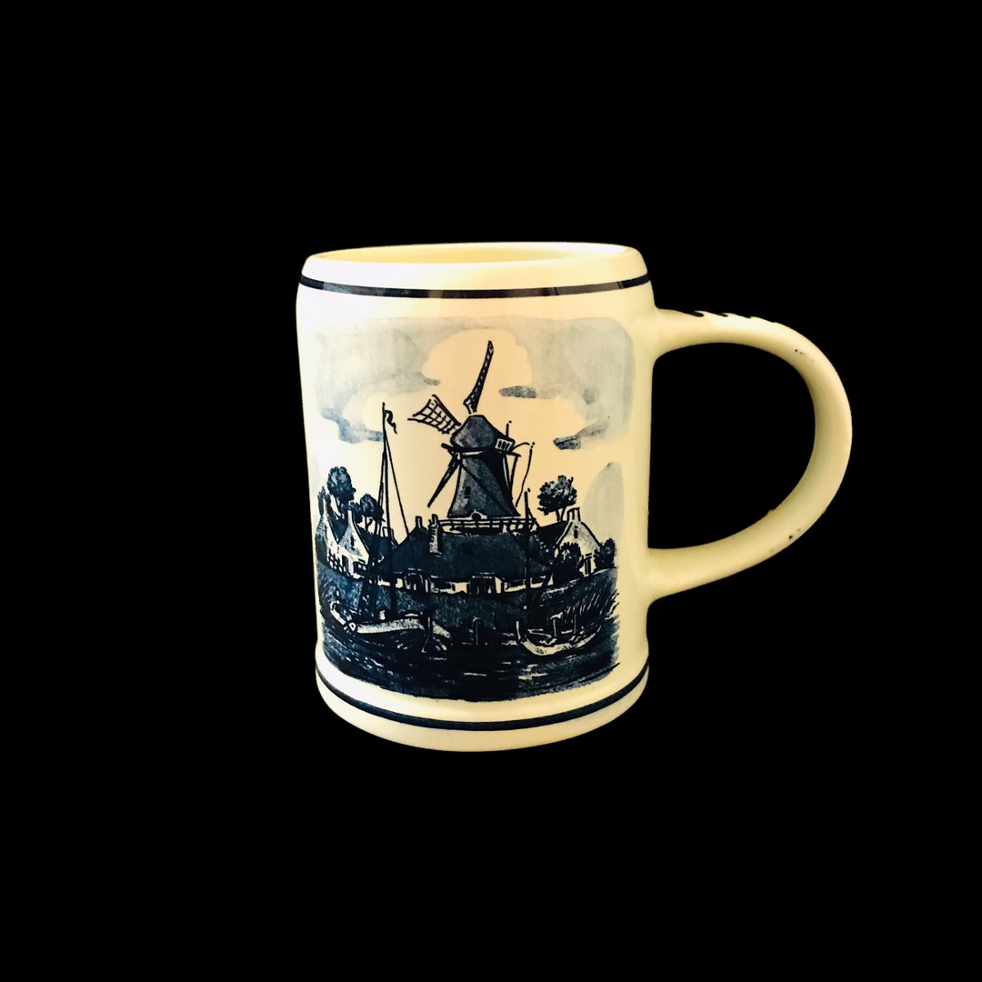 Blauw Delfts Distel Blue and White Windmill Sailboats Mug - Etsy