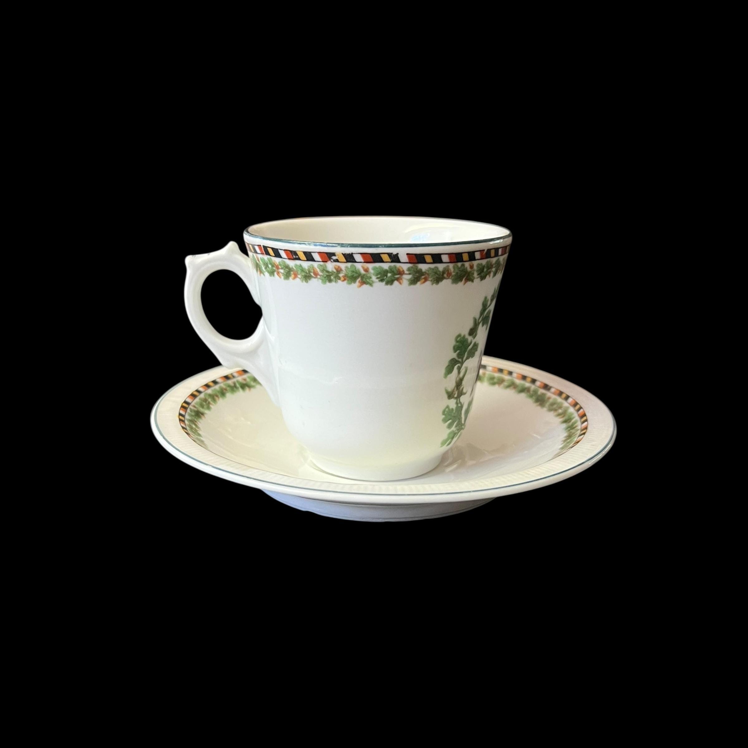 Iron Cross 1914 WWI Cup and Saucer Set Oak Wreath Kaffeetasse