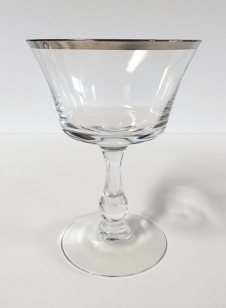 Fostoria Sheffield Coupe Champagne Glasses Tall Sherbet Silver Etsy