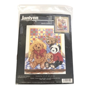 Quilt Cuddlers Teddy Bear Counted Cross Stitch From Janlynn 08-100 Embroidery NEW IN PACKAGE