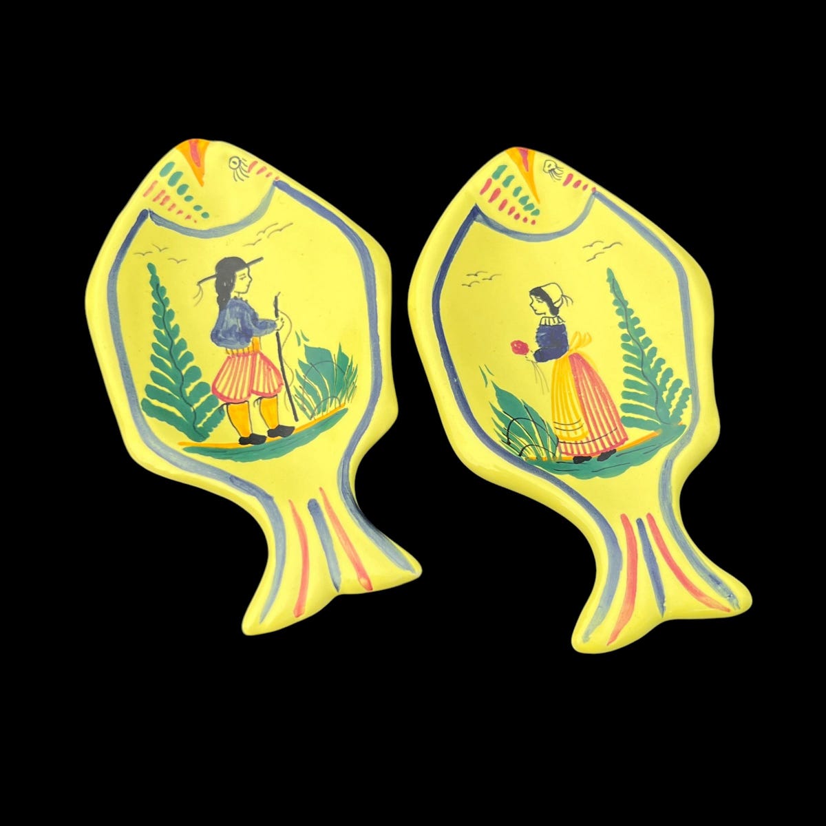 Henriot Quimper Soleil Yellow Ceramic Dishes