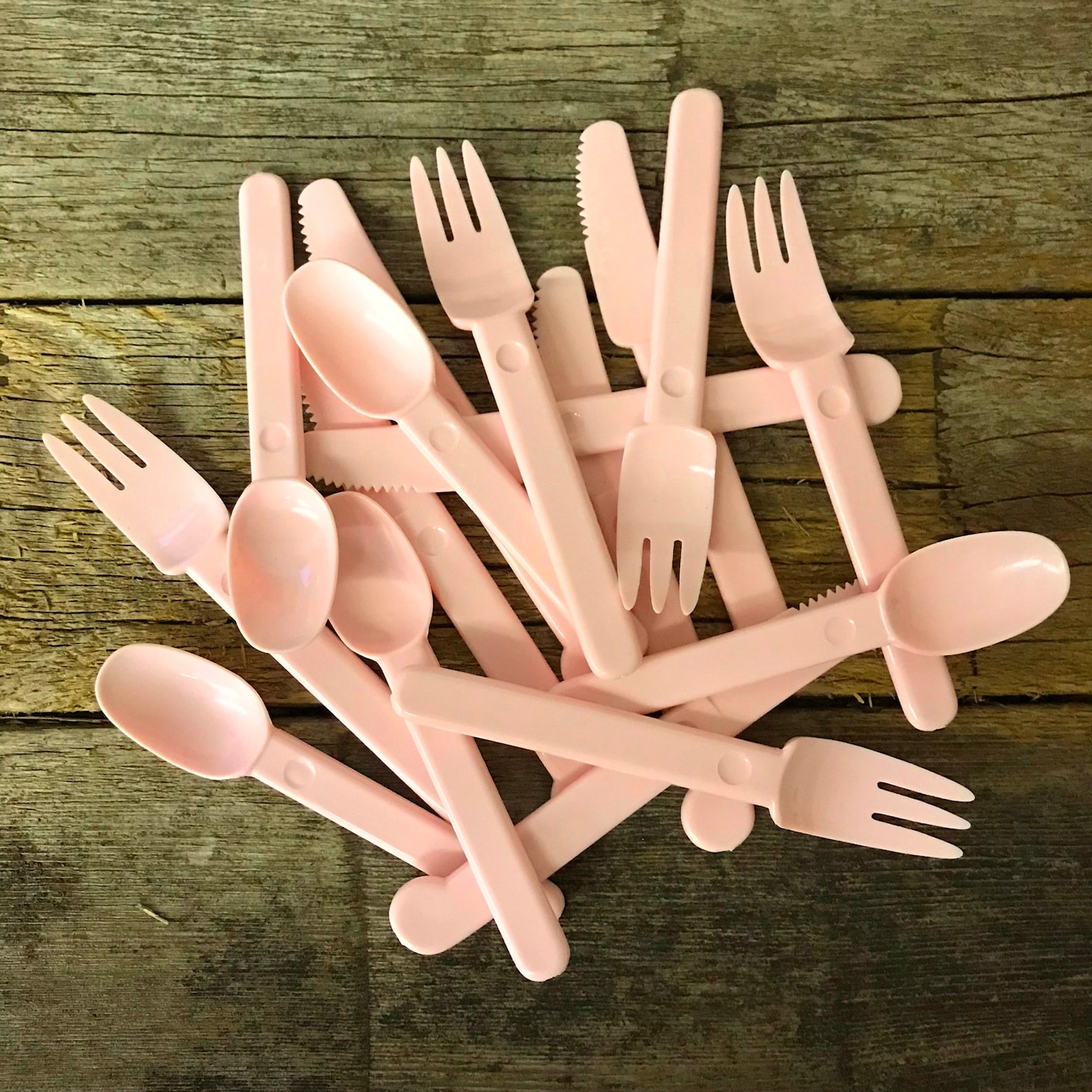 Pink Plastic Forks Spoons and Knives Retro Camping RV Picnic Etsy