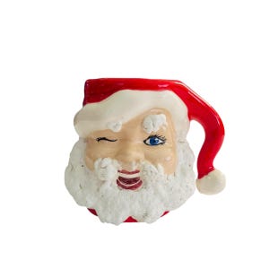 Winking Santa Claus Mug Christmas Holiday Decoration