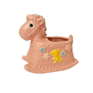 Napcoware Japan Ceramic Rocking Horse Planter 322 Nursery Decor Baby Shower Gift
