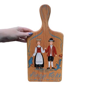 Norwegian Hand Painted Wooden Bread Board Scandinavian Folk Art