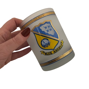 Blue Angels Frosted Lowball / Old Fashioned / Rocks Glasses SET of 6 Kapan Kent Militaria US Navy Collectible SCARCE
