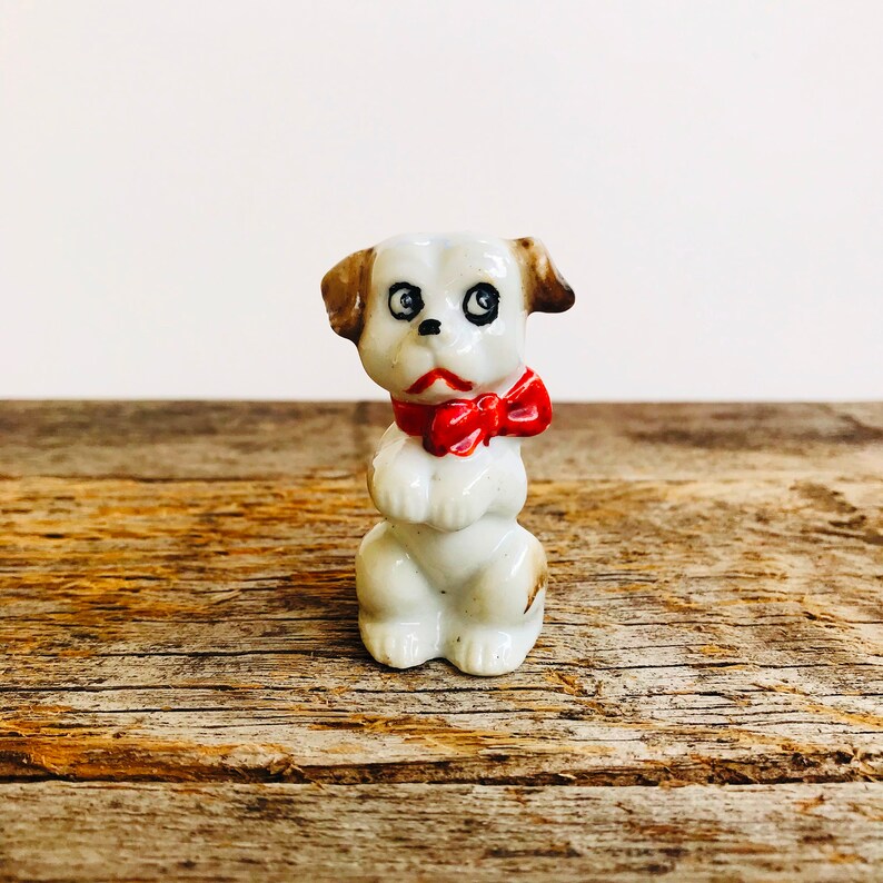 Miniature Porcelain Dog Figurine Made in Occupied Japan Etsy