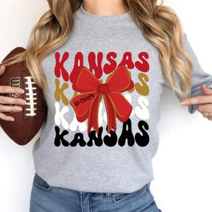 Kansas City Chiefs PNG: Coquette Red and Gold Bow Design (Digital Download)