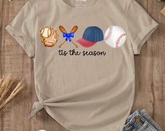 Tis The Season Baseball Design: Mom Shirt PNG (Downloadable)