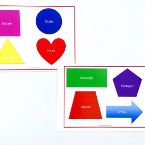 Shape Cards for Preschoolers Shape Cards for Kindergartener shape Card ...