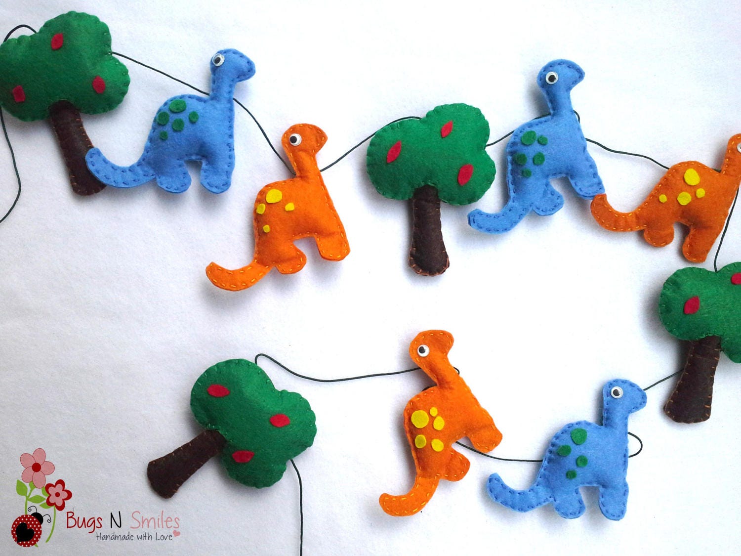 Dinosaur garland Dinosaur party Dinosaur room decor Felt Etsy