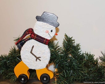 Wood Rolling Snowman