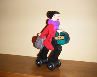 Shop Til You Drop Wood Figure, Home Decor, Gift