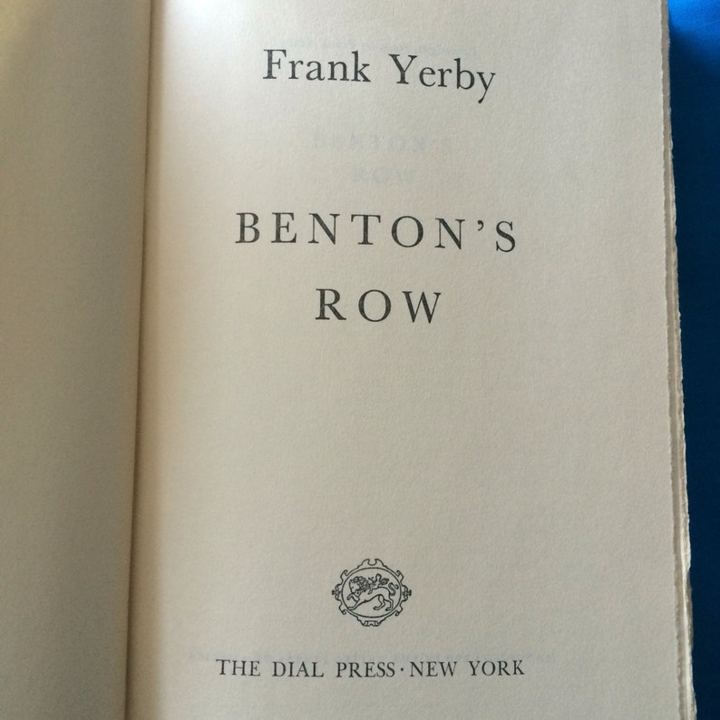 Benton's Row by Frank Yerby | Etsy