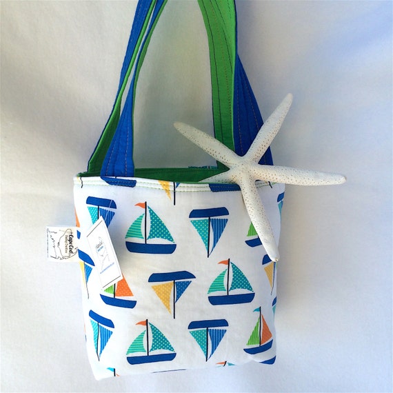 Nautical Bag Summer tote Coastal tote Sailboat tote bag
