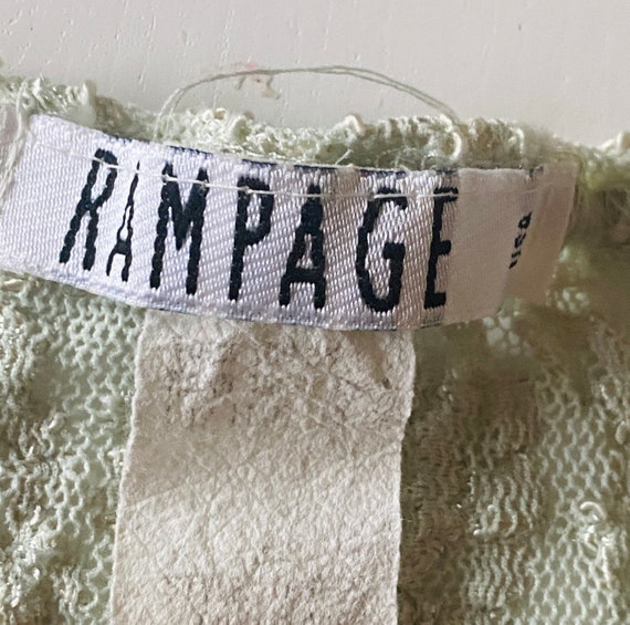 90s Lace Baby Tee - Vintage Rampage Green Lace To… - image 5