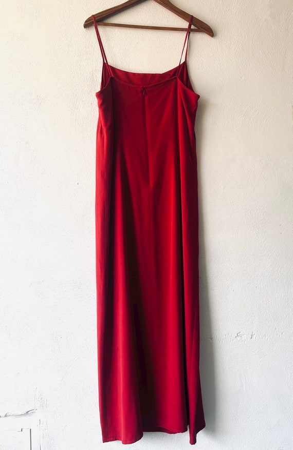 90s Red Silk Dress - Silk Slip Dress - Vintage Sl… - image 3