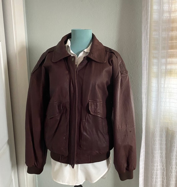 Vintage Leather Bomber Jacket - Brown Leather Jack