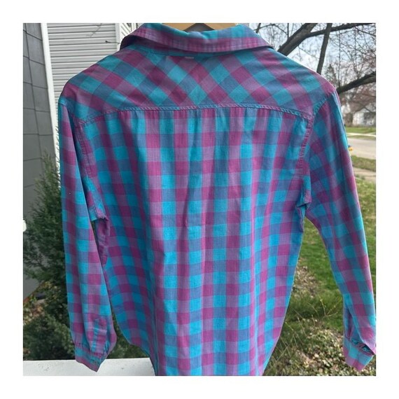 Vintage Collared Checked Button Up-Long Sleeve Sh… - image 3