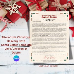 Carta a Papá Noel / Fecha alternativa para Navidad / Papá médico / Mamá médica / Autoedición y personalización / Canva