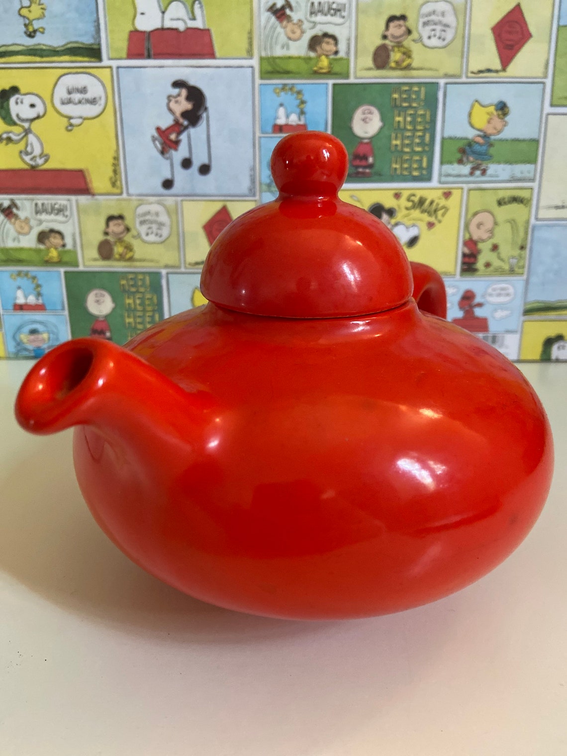 Vintage Funky Red Teapot Flowerdale Tea Canada Flambé Red Etsy