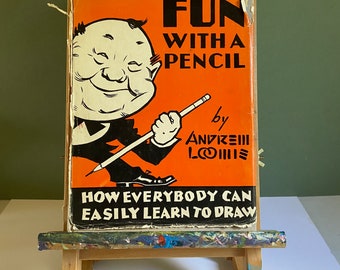 Vintage Fun With A Pencil van Andrew Loomis, HB, Originele Stofomslag, Schaars