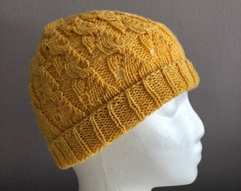 Cable Knit Spiral Hat