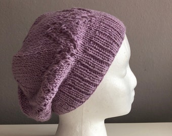 Light Purple Zig Zag Pattern Knit Hat