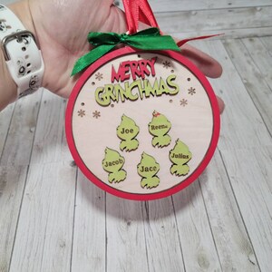 Personalized Family Christmas Ornament: Laser Cut & Engraved