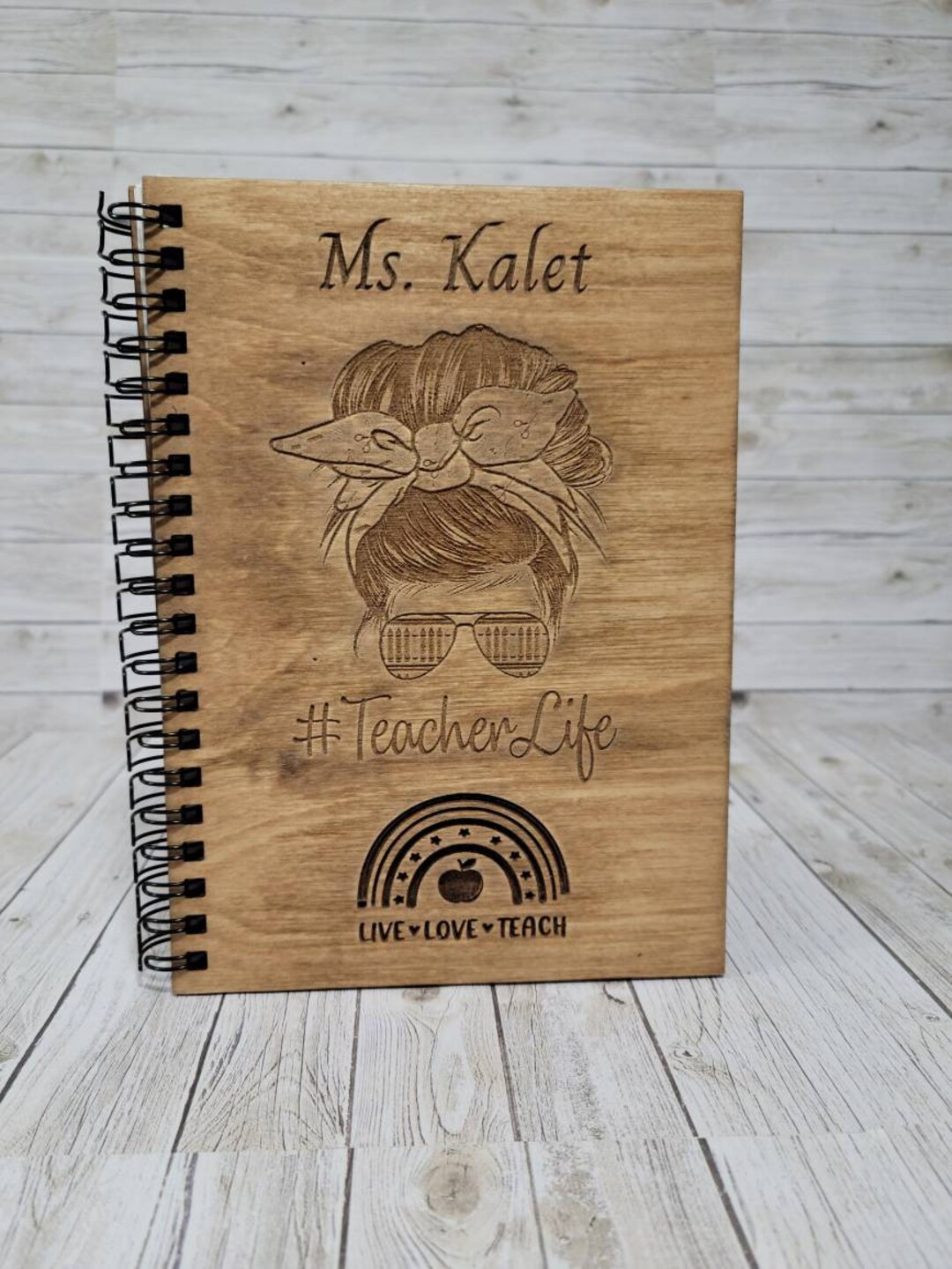 Personalized Wood Teacher Journal: Custom Birch Notebook - Etsy