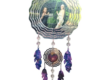 Personalized Photo Wind Spinner: Garden & Memorial Decor (8in or 10in)