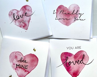 Valentine's Day Cards | Anniversary Greetings Card | Love You Card | Bee Mine Card | You Are Loved | Blank Inside