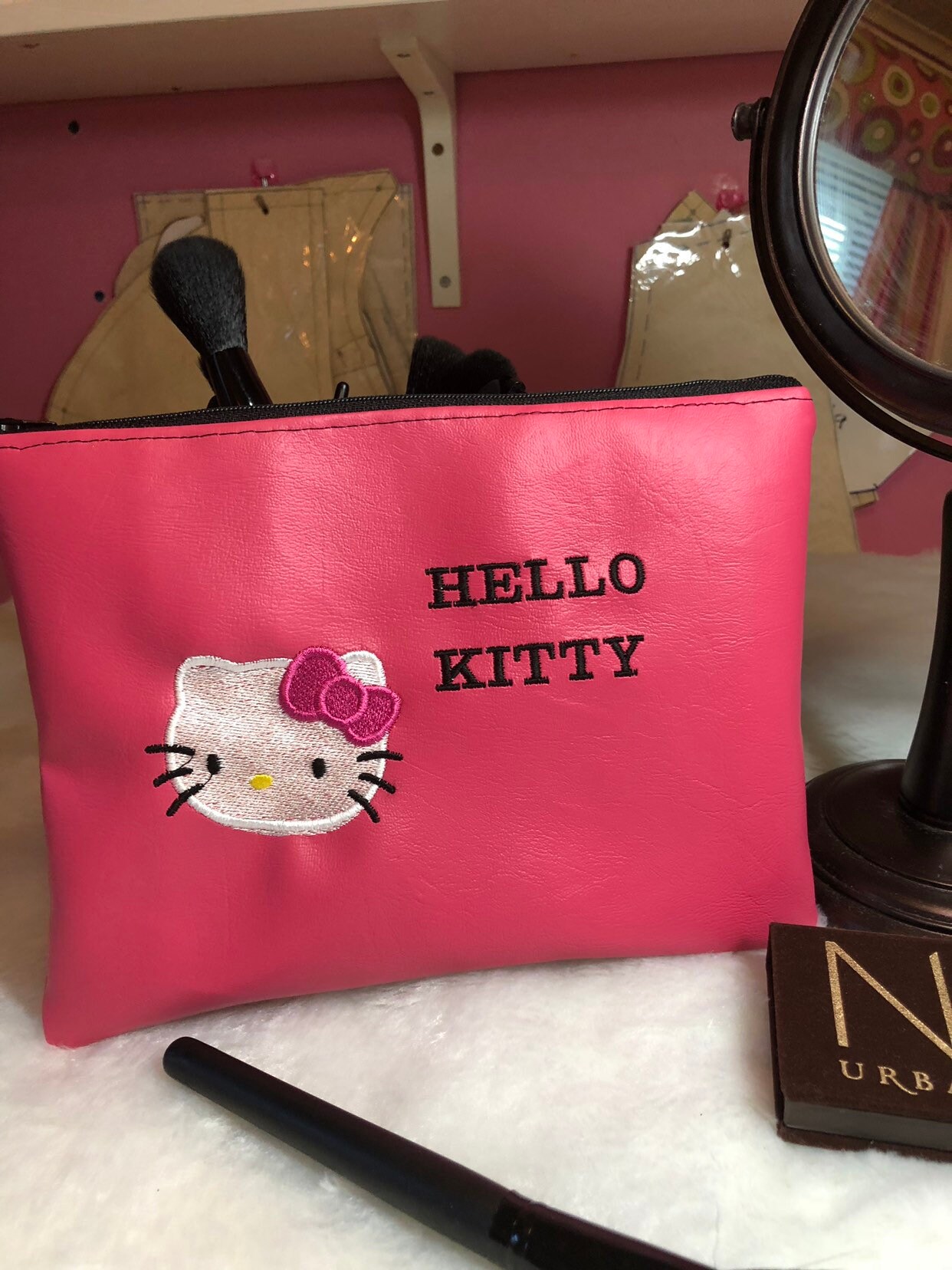 Hello Kitty Makeup pouch. Custom Makeup bag. Cosmetic bag. Etsy