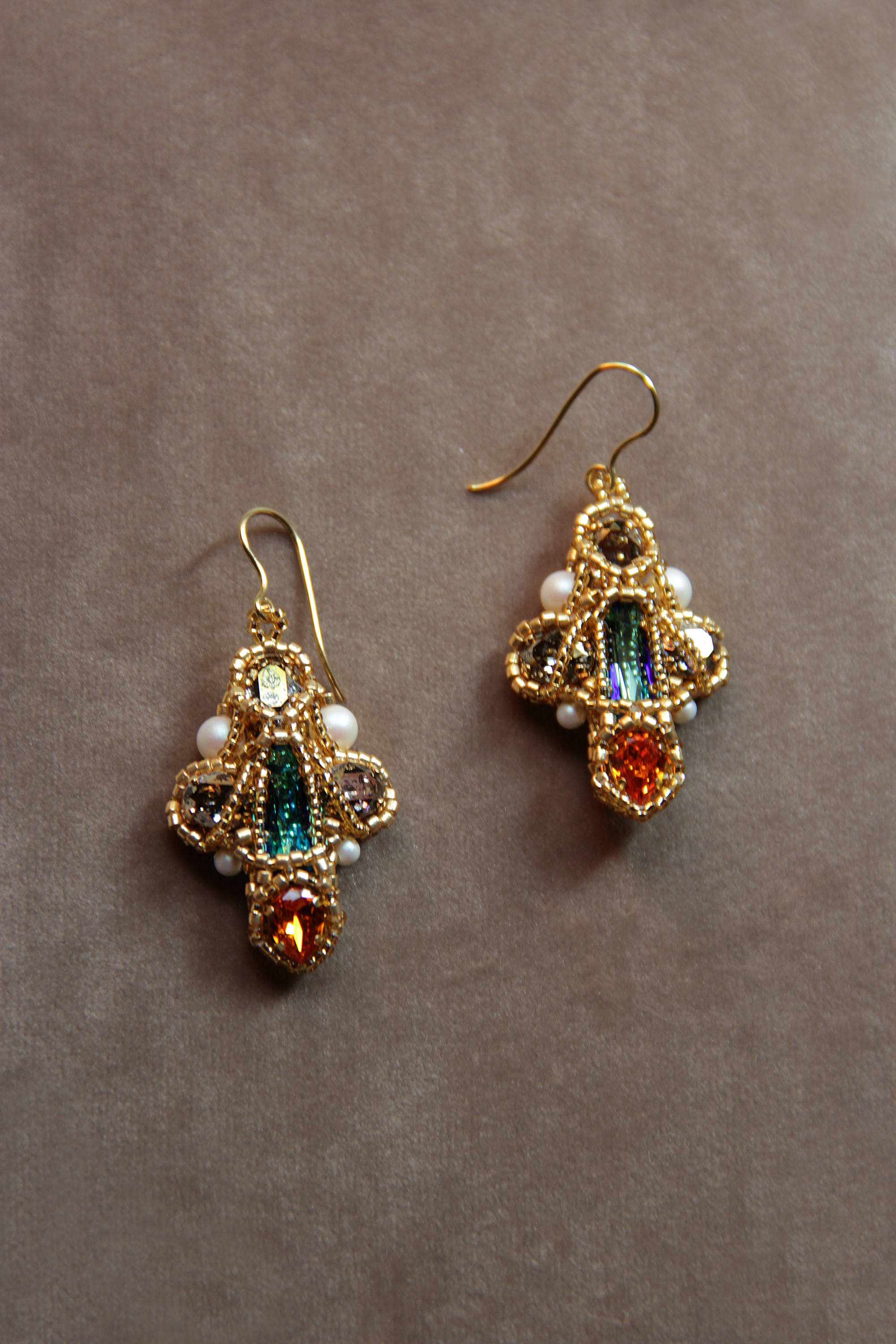 Small cross earrings Antique dangle cross earrings Rhinestone | Etsy