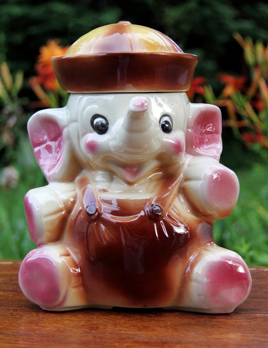 1950s American Bisque Cookie Jar Elephant Sailor Excellent Etsy