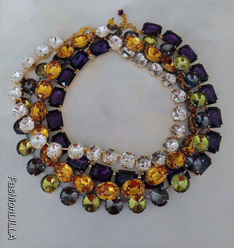 Anna Wintour Necklace Austrian Crystal Necklace Amethyst Etsy Canada