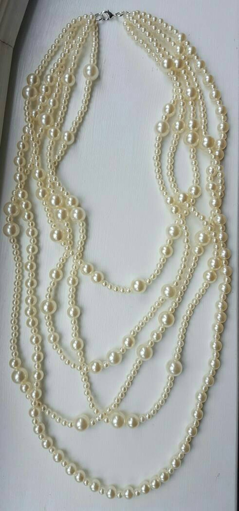 Long multistrand pearl necklace 2017 necklace trend 34 inch | Etsy