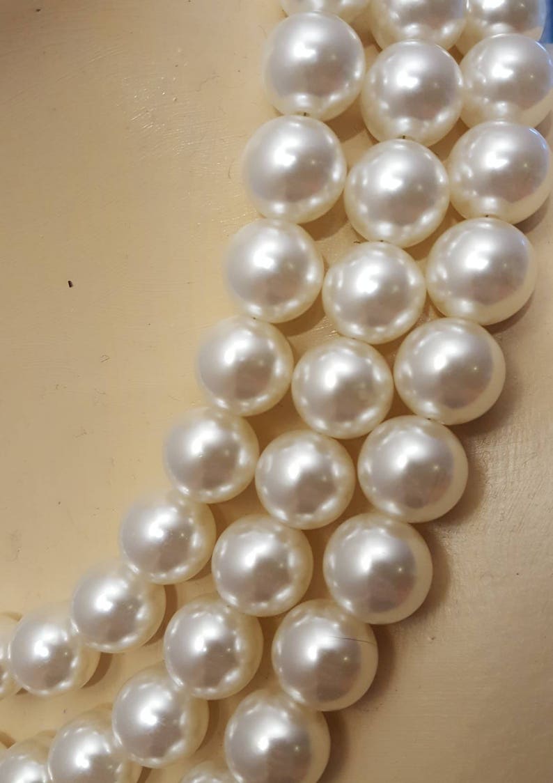 Wiwpar 3-Piece Chunky Pearl Jewelry Set - Necklace, Bracelet & Earrings For Women, 1920s Gatsby Costume Accessories
