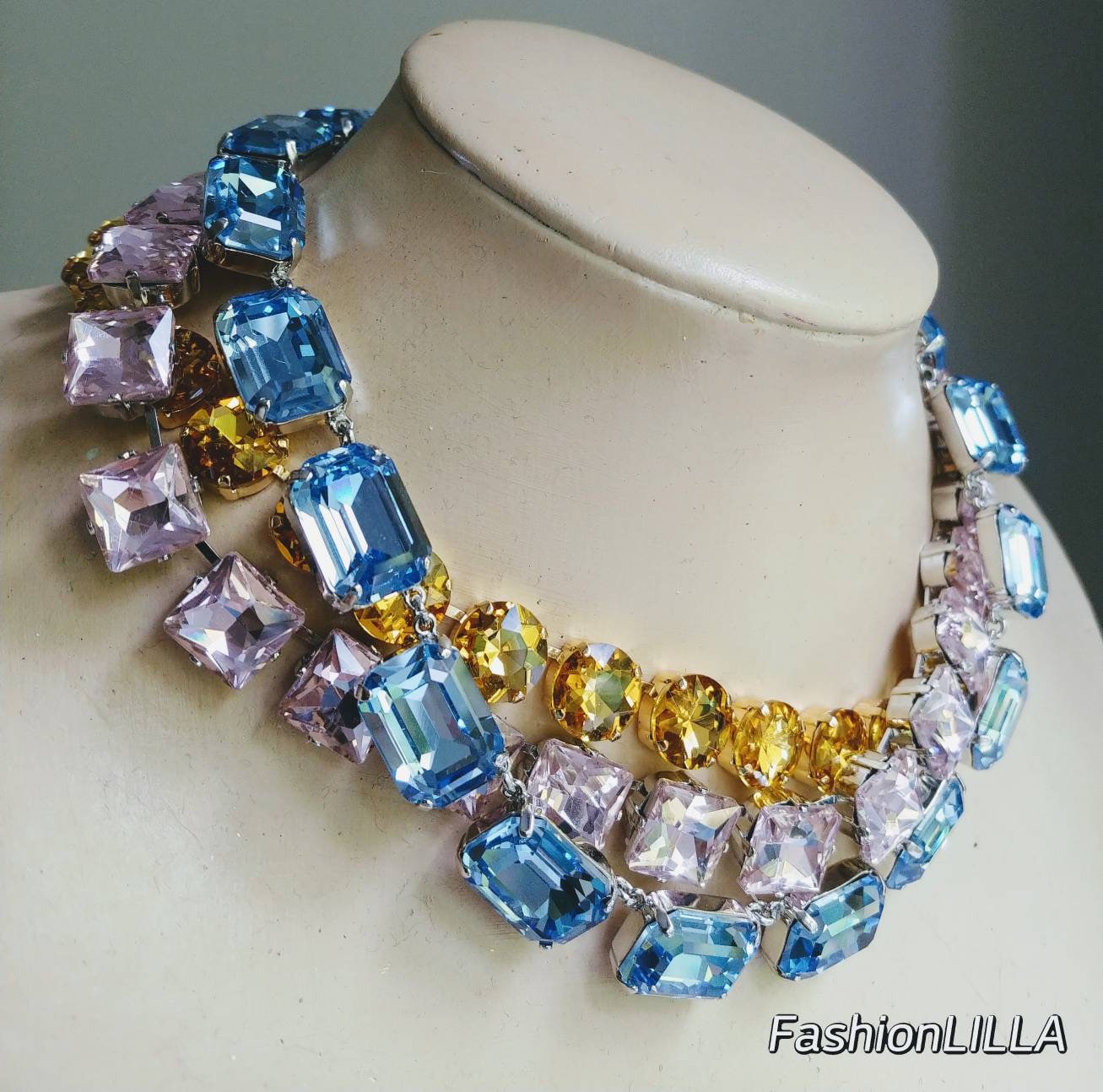 Anna Wintour Necklace Austrian Crystal Necklace Statement Etsy UK